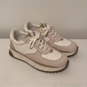 Madewell Kickoff Trainer Sneakers Cream Beige Shoes 6.5